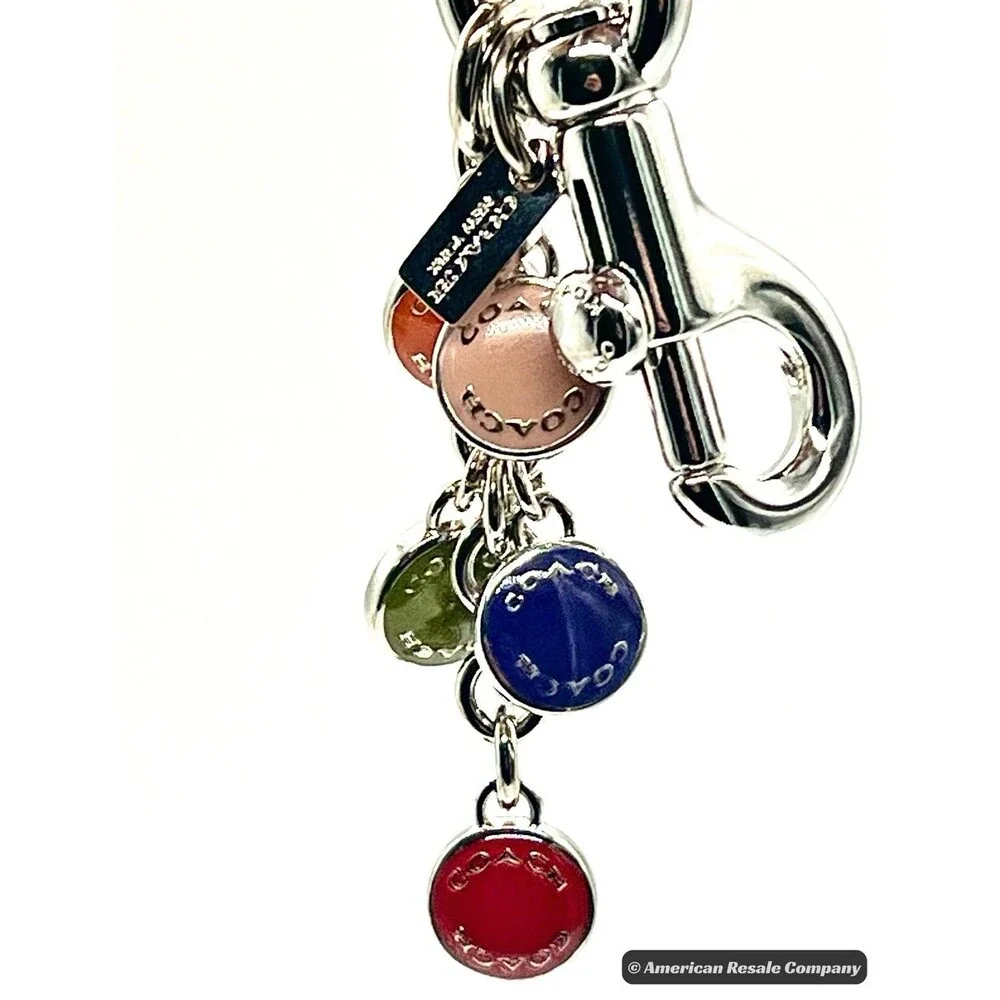 Rare COACH Buttons Multi Mix Trigger Snap Keychain  #F63982